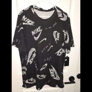 Nike Mens Large Tall NEW NWT BLACK WHITE Shirt Tee